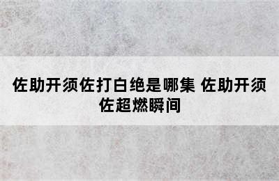 佐助开须佐打白绝是哪集 佐助开须佐超燃瞬间